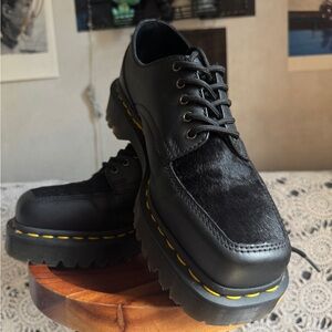 Dr. Martens 5-Eye Bex Square Toe Hair-On & Leather Shoe